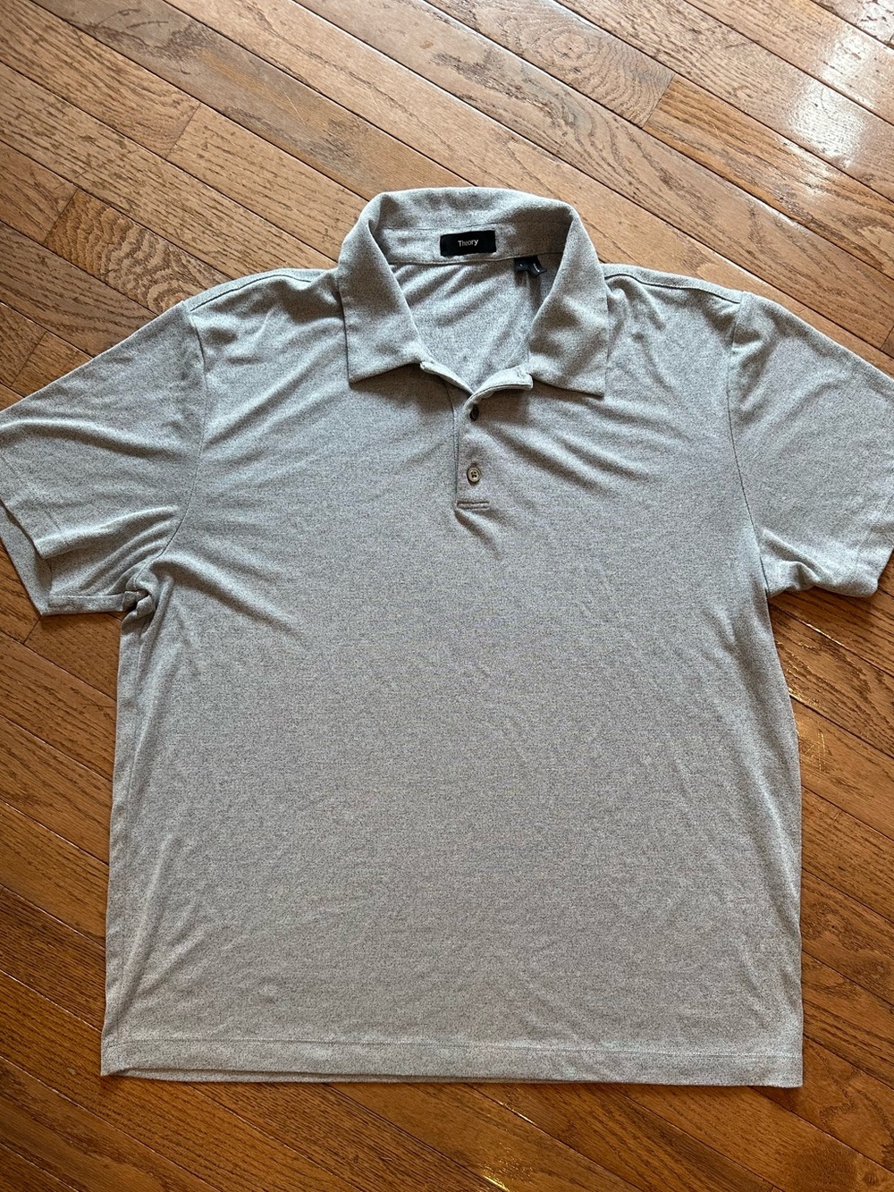 Theory Men's Light Heather Gray Polo size Large #quietluxury #collegiate #preppy